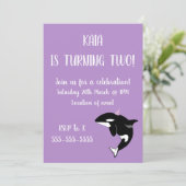 Orca Killer Whale Birthday Invitation Kaart (Staand voorkant)