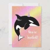 Orca Killer Whale Birthday Invitation Kaart (Achterkant)