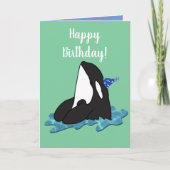 orca Killer Whale Birthday Kaart (Voorkant)
