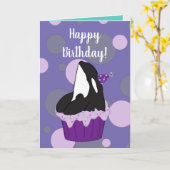  Orca Killer Whale Birthday Kaart (Gele Bloem)