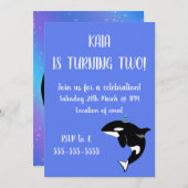 Orca Killer Whale Birthday Kaart (Voorkant / Achterkant)