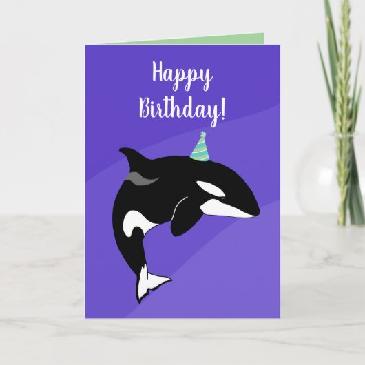  orca Killer Whale Birthday Kaart (Voorkant)