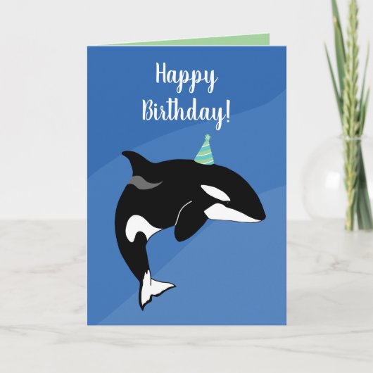  orca Killer Whale Birthday Kaart (Voorkant)
