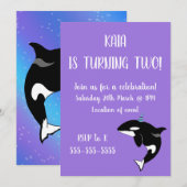 Orca Killer Whale Birthday Kaart (Voorkant / Achterkant)
