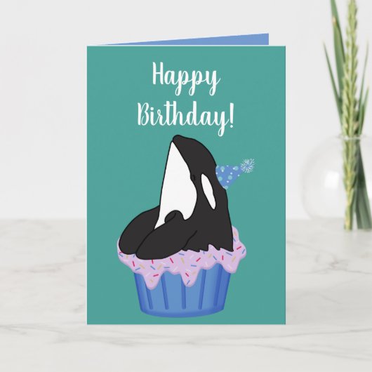  Orca Killer Whale Birthday Kaart (Voorkant)