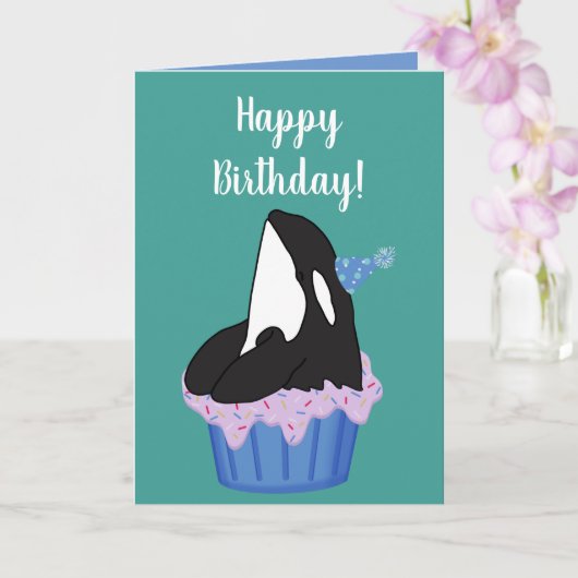  Orca Killer Whale Birthday Kaart (Orchidee)