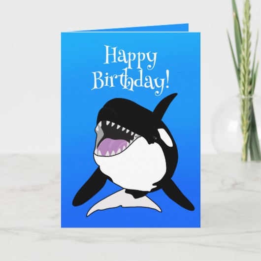 orca Killer Whale Birthday Kaart (Voorkant)
