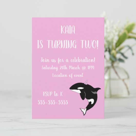 Orca Killer Whale Birthday Kaart (Staand voorkant)