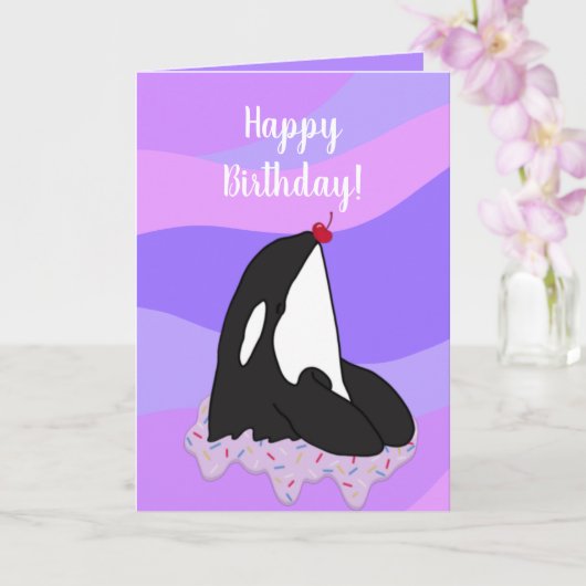  orca Killer Whale Birthday Kaart (Orchidee)