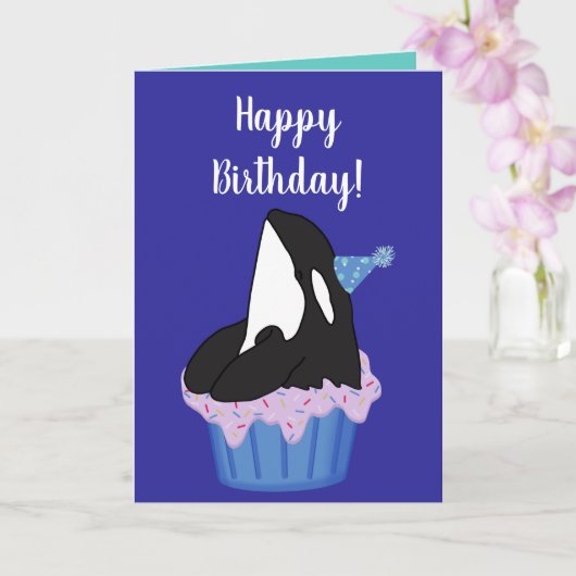  Orca Killer Whale Birthday Kaart (Orchidee)