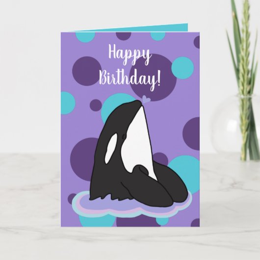 orca Killer Whale Birthday Kaart (Voorkant)