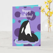 orca Killer Whale Birthday Kaart (Gele Bloem)