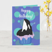  Orca Killer Whale Birthday Kaart (Gele Bloem)
