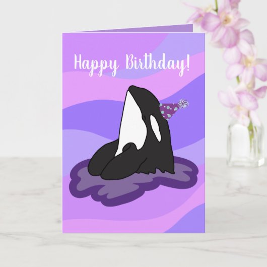  orca Killer Whale Birthday Kaart (Orchidee)