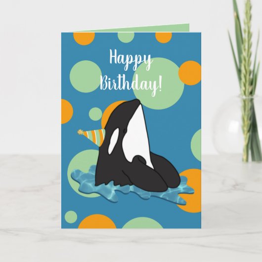 orca Killer Whale Birthday Kaart (Voorkant)
