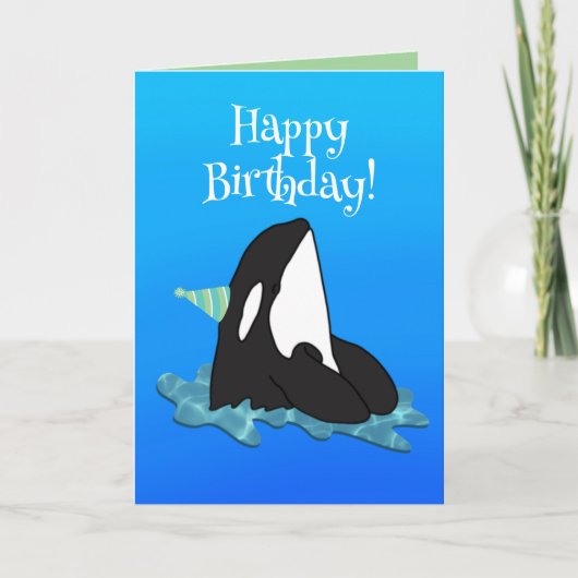 orca Killer Whale Birthday Kaart (Voorkant)