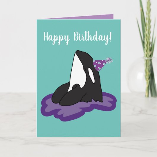 orca Killer Whale Birthday Kaart (Voorkant)