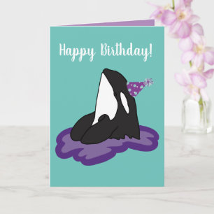  orca Killer Whale Birthday Kaart