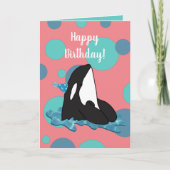  orca Killer Whale Birthday Kaart (Voorkant)