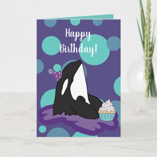 orca Killer Whale Birthday Kaart (Voorkant)