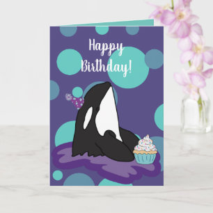  orca Killer Whale Birthday Kaart