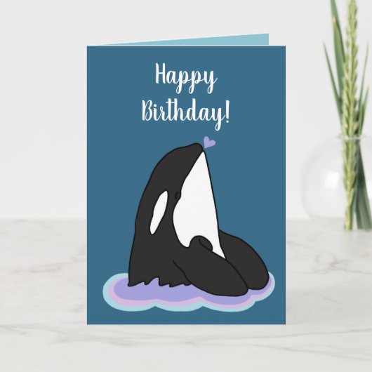  orca Killer Whale Birthday Kaart (Voorkant)
