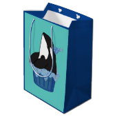 orca Killer Whale Birthday Medium Cadeauzakje (Achterkant Gekanteld)