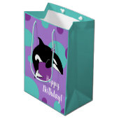  orca Killer Whale Birthday  Medium Cadeauzakje (Voorkant Gekanteld)