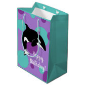  orca Killer Whale Birthday  Medium Cadeauzakje (Achterkant Gekanteld)