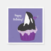 Orca Killer Whale Birthday Napkins Servet (Voorkant)