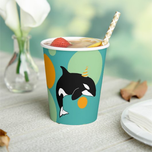 Orca Killer Whale Birthday Papieren Bekers (Insitu)