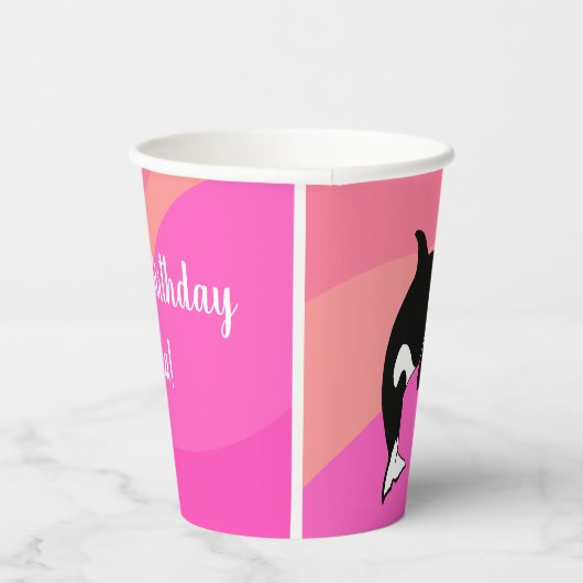  orca Killer Whale Birthday Papieren Bekers (Rechts)