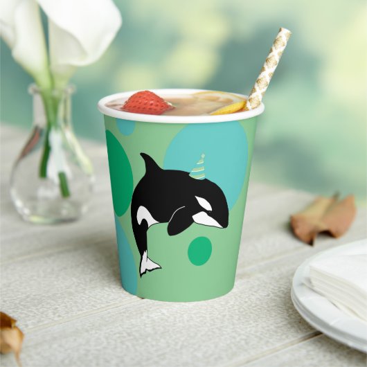 orca Killer Whale Birthday Papieren Bekers (Insitu)