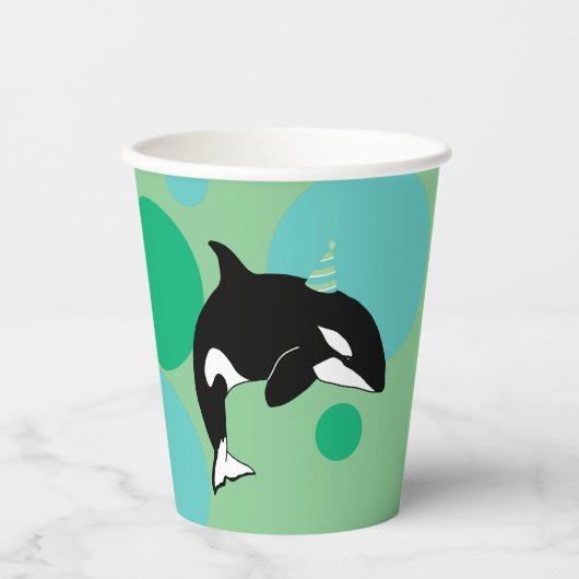  orca Killer Whale Birthday Papieren Bekers (Voorkant)