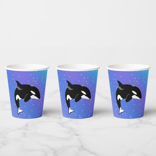 orca Killer Whale Birthday Papieren Bekers (Multi)