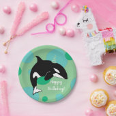 orca Killer Whale Birthday Papieren Bordje (Feest)