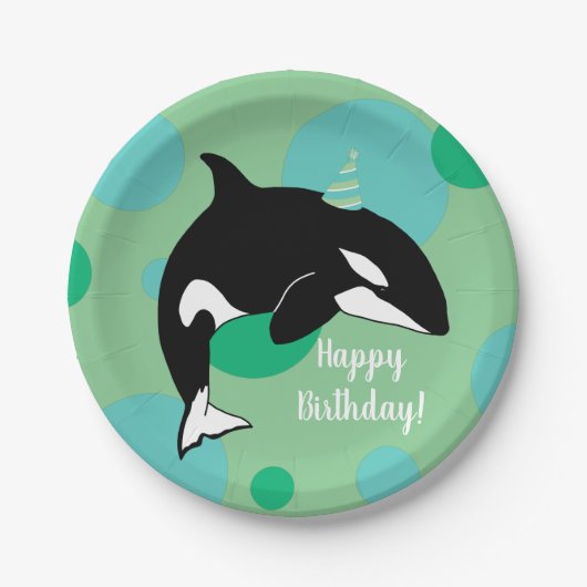 orca Killer Whale Birthday Papieren Bordje (Voorkant)