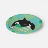 orca Killer Whale Birthday Papieren Bordje (Gekanteld)