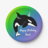 Orca Killer Whale Birthday Papieren Bordje (Voorkant)