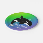 Orca Killer Whale Birthday Papieren Bordje (Gekanteld)