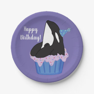 orca Killer Whale Birthday Papieren Bordje