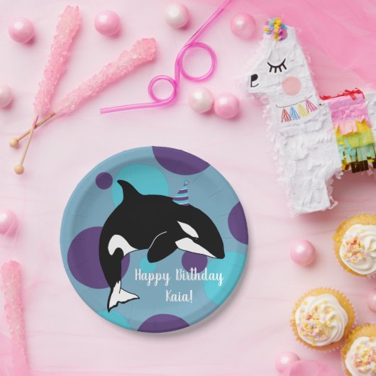 Orca Killer Whale Birthday Papieren Bordje (Feest)