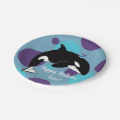 Orca Killer Whale Birthday Papieren Bordje (Gekanteld)