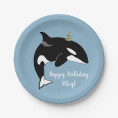  orca Killer Whale Birthday Papieren Bordje (Voorkant)
