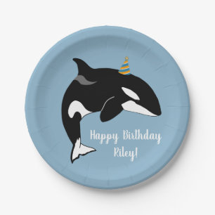 orca Killer Whale Birthday Papieren Bordje