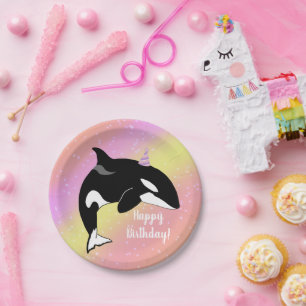 orca Killer Whale Birthday Papieren Bordje