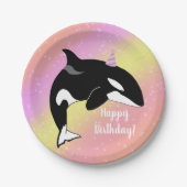 orca Killer Whale Birthday Papieren Bordje (Voorkant)
