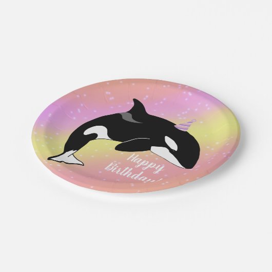  orca Killer Whale Birthday Papieren Bordje (Gekanteld)
