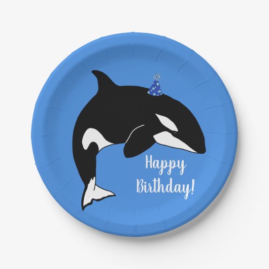  orca Killer Whale Birthday Papieren Bordje (Voorkant)
