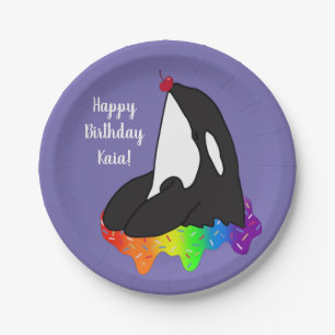 orca Killer Whale Birthday Papieren Bordje